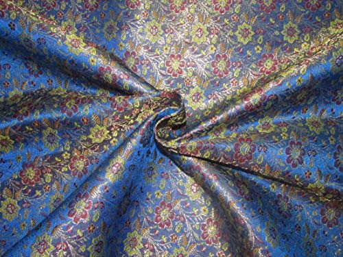 Tissu brocart de soie bleu roi pour customisation de mobilier et rideaux occultants
