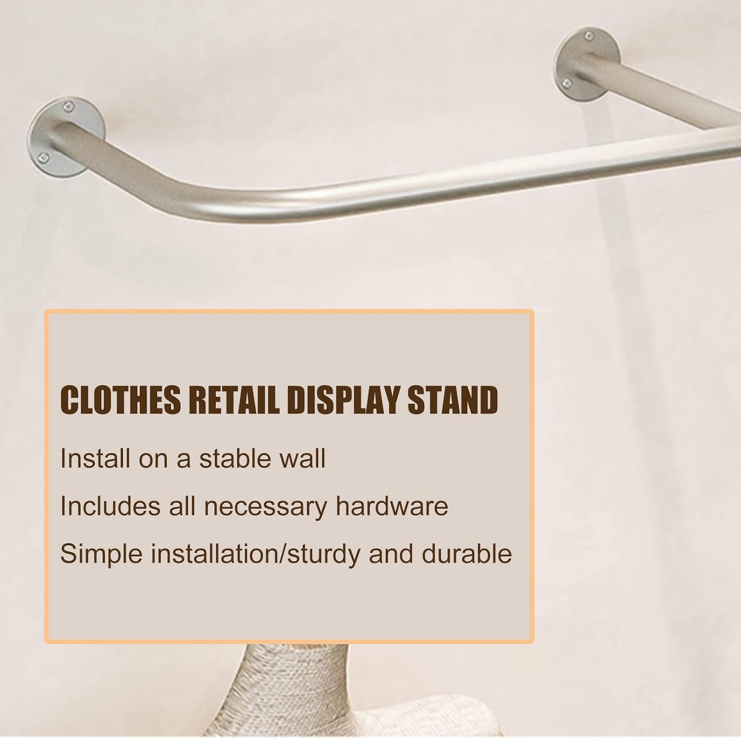 Floor-Standing Solid Wood Rotating Coat Rack，Boutique Wall Mounted Clothing Rack with Display Shelf - Commercial Grade Garment Organizer for Walk-In Closets & Retail Storage Solution - Styli