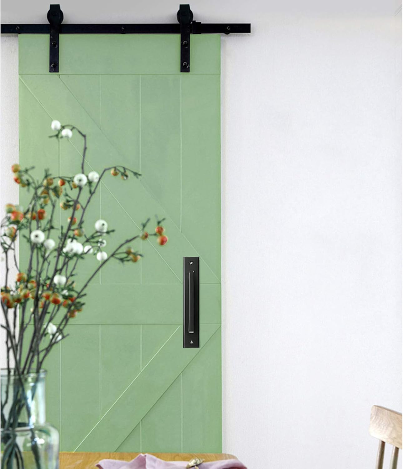 2pcs Barn Door Handles,Cupboard Door Handles Sliding Door Handles Garden Gate Handle Used Indoors or Outdoors,Aluminum Alloy(Hole Distance:150mm)