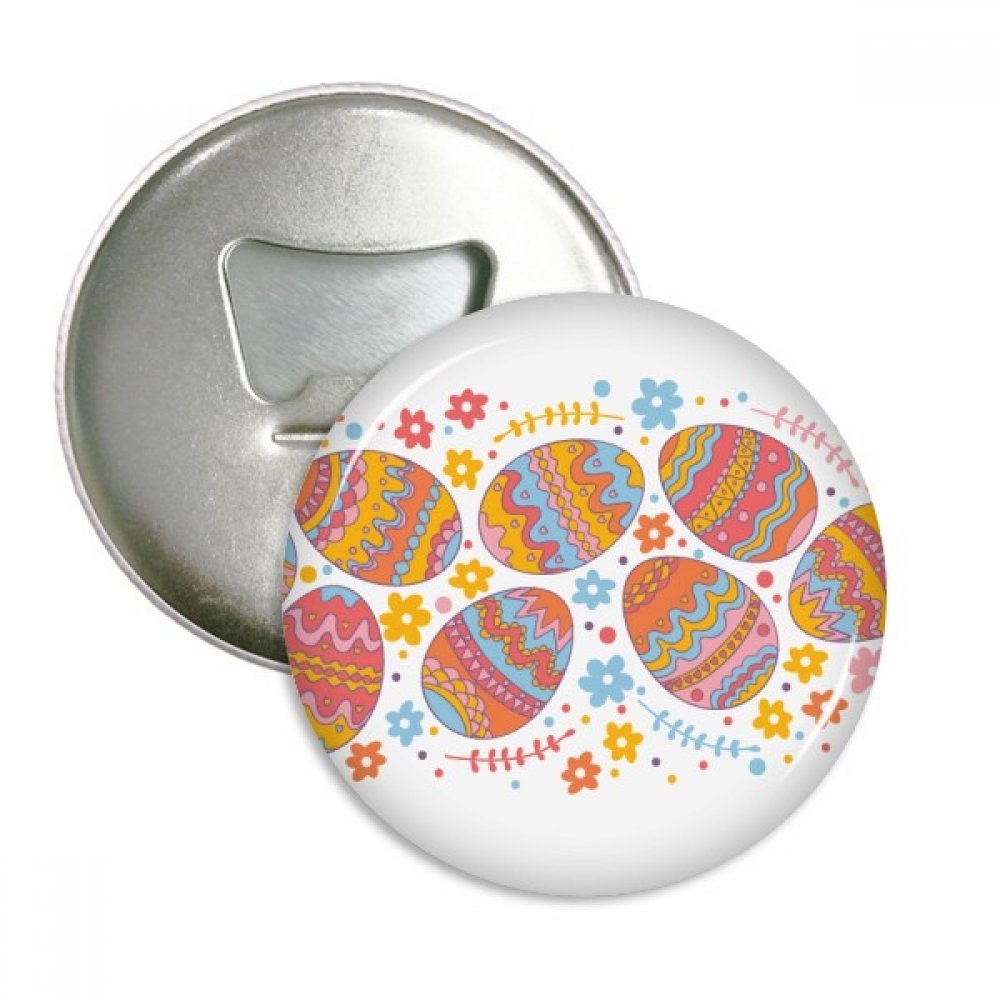 Oeuf de Pâques décapsuleur aimanté et badge bouton, lot de 3 pièces colorées