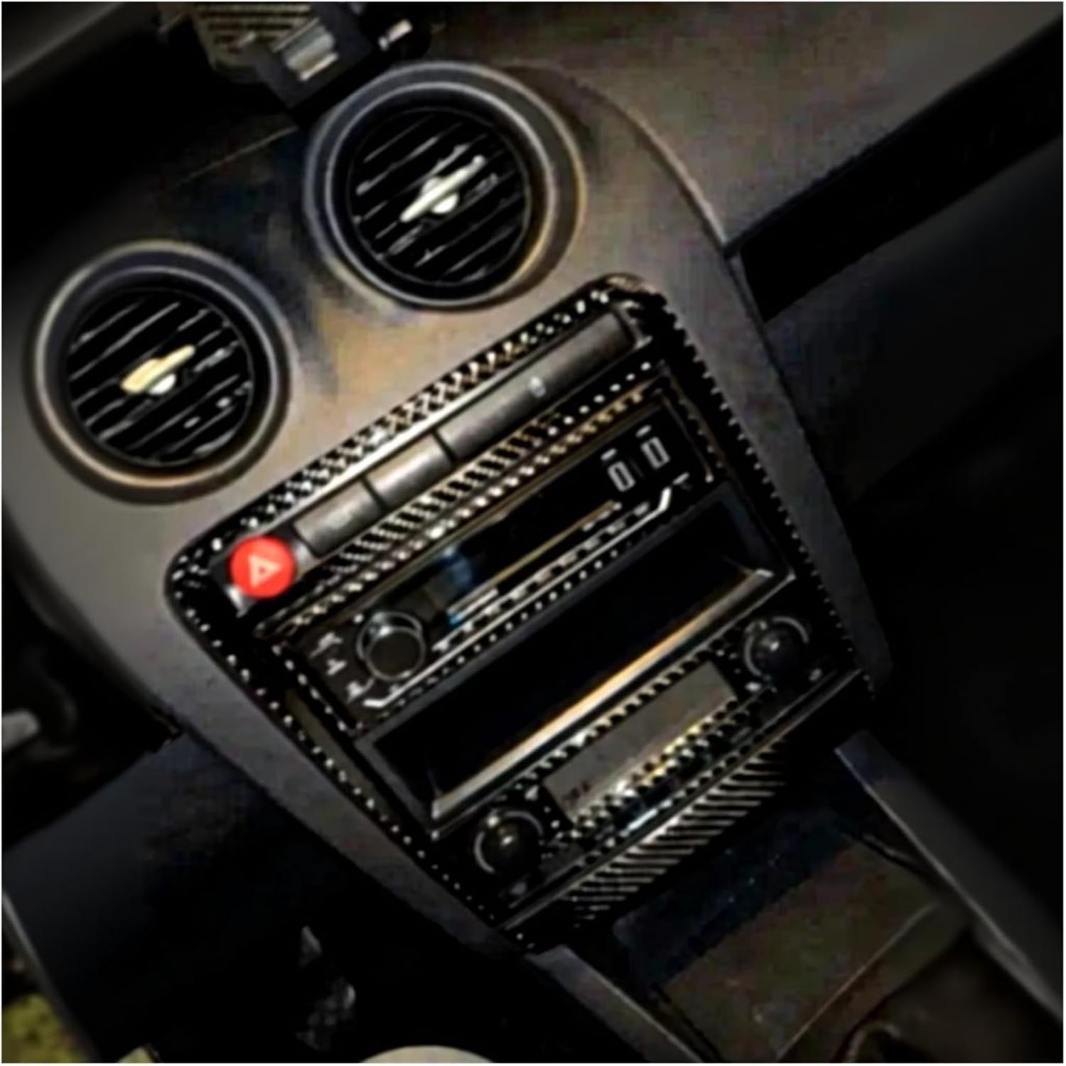 Compatible for Seat Ibiza 6l 2003 2004 2005 2006 2007-08 3pcs/4pcs Car Soft Carbon Fiber Accessories Central Control AC Panel Interior Trim(Type B LHD)