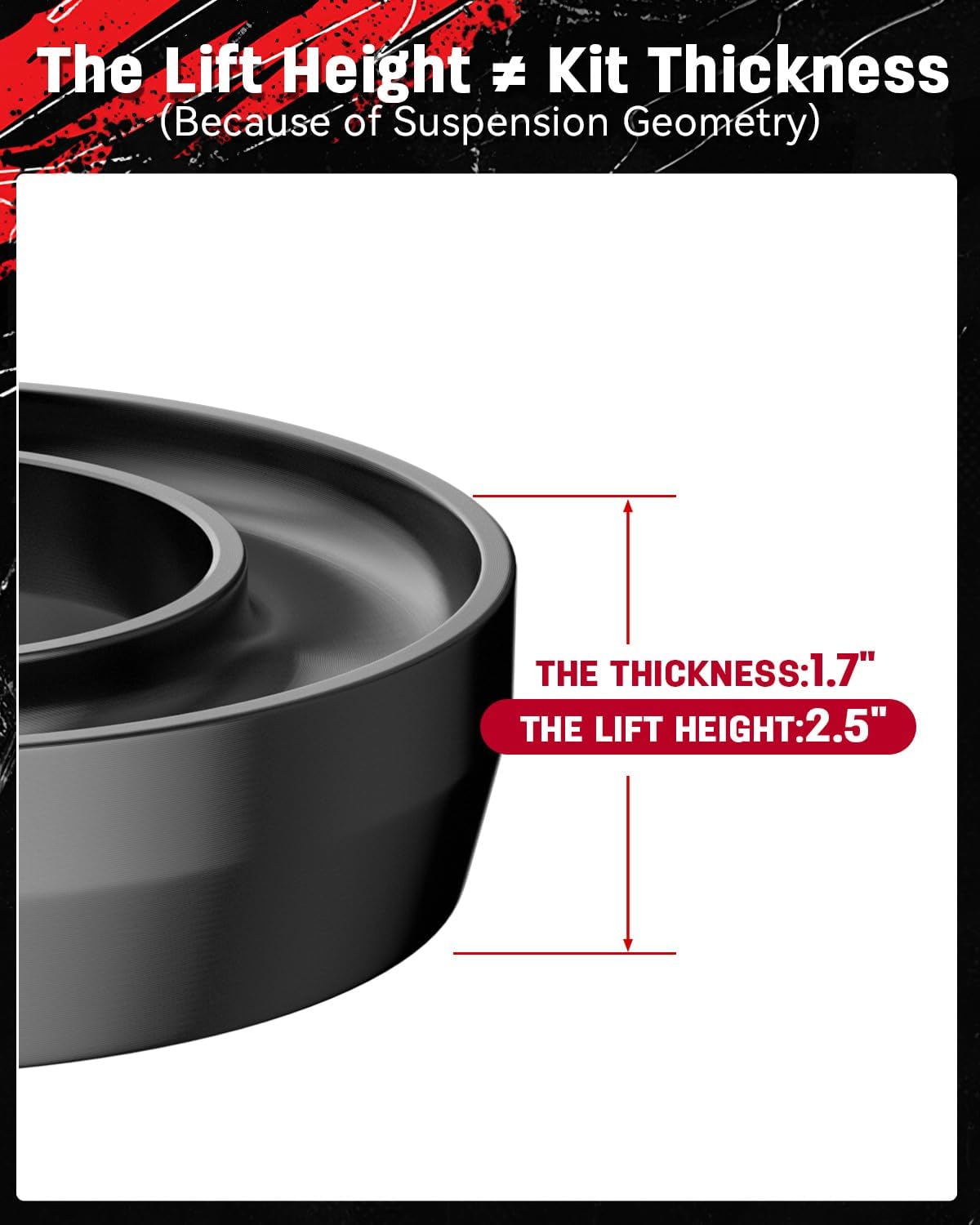 Richeer 2.5'' Front Leveling Lift Kit for 1994-2018 Ram 1500 (2WD Only), 1994-2011 Ram 2500 3500 (2WD Only), Compatible with 2WD Forged Strut Spacers Raise your Car by 2.5''
