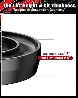 Richeer 2.5'' Front Leveling Lift Kit for 1994-2018 Ram 1500 (2WD Only), 1994-2011 Ram 2500 3500 (2WD Only), Compatible with 2WD Forged Strut Spacers Raise your Car by 2.5''