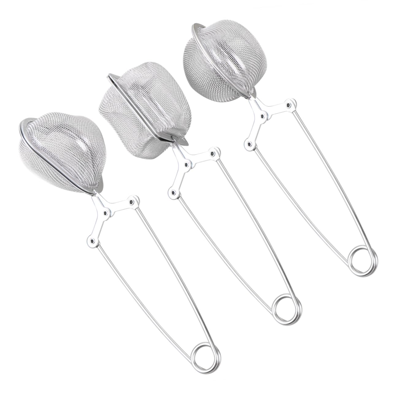 OHPHCALL 3 Pack of Stainless Steel Tea Filters Long Handle Tea Strainer Mesh Tea Colander for Loose Leaf Tea Spices Easy to Cle