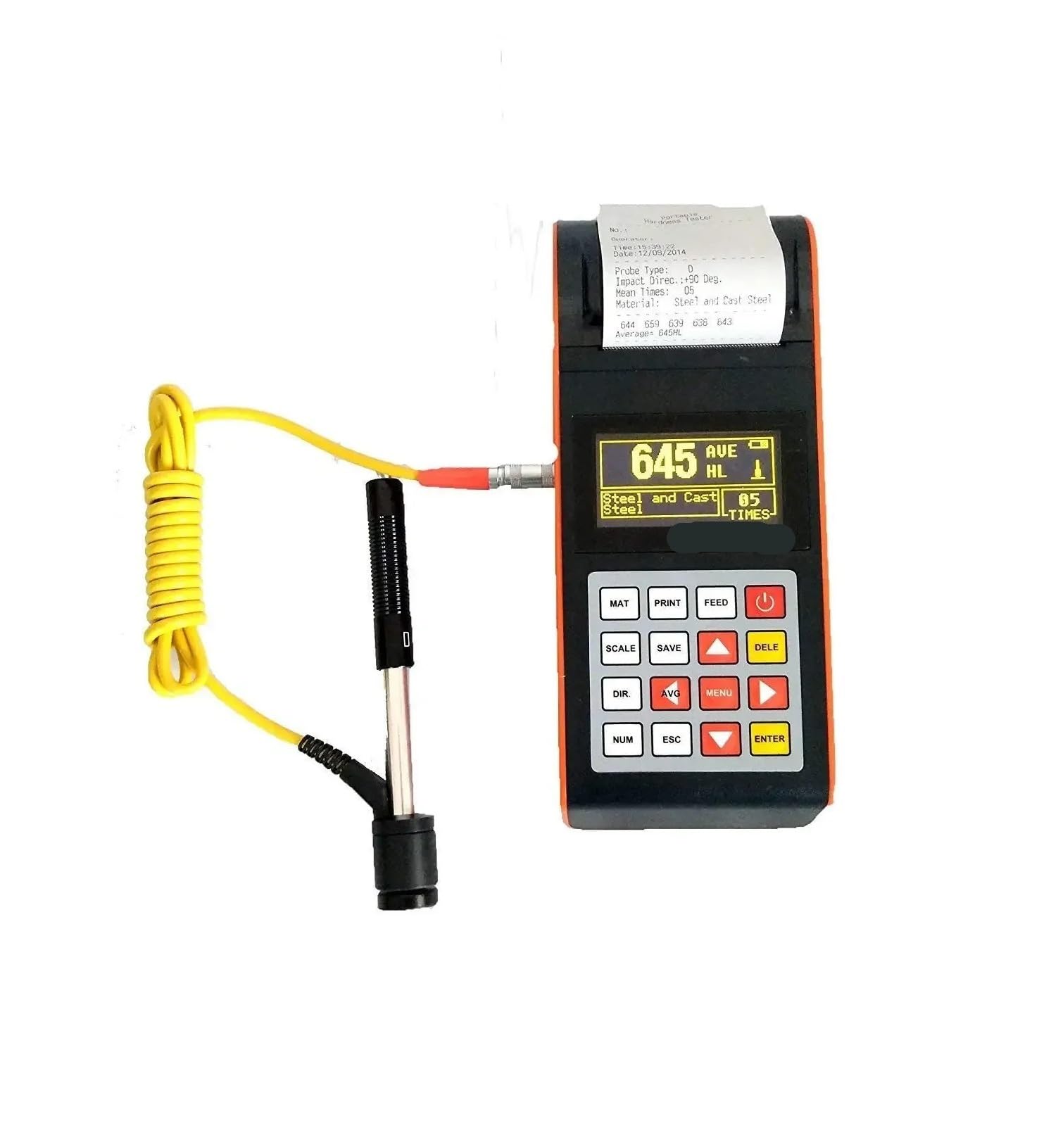 Hardness Tester Digital Rebound Leeb Hardness Meter Tester Gauge Durometer Measuring Device with Built-in Thermal Printer Direction