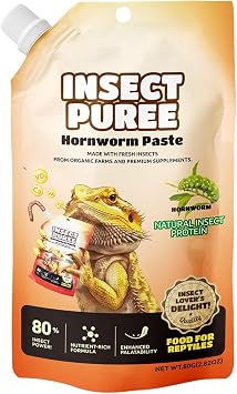 Reptile Food Insect Puree 2.82oz Hornworm Paste Using Premium Ingredients Pet Food