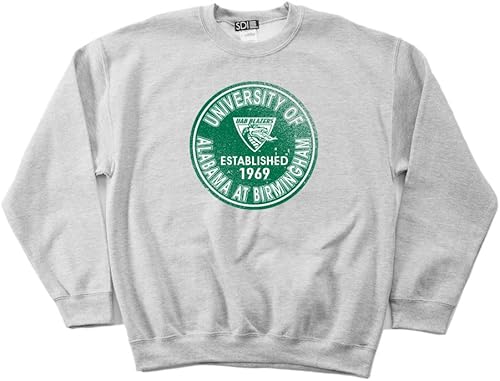 NCAA Alabama Birmingham Blazers 5050 Blended - Sudadera de cuello redondo vintage de 8 onzas