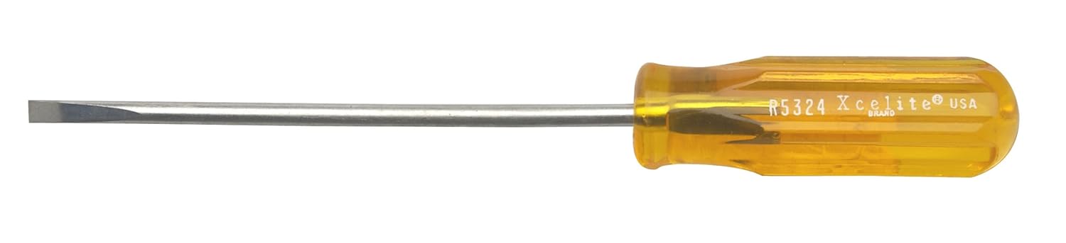 Xcelite R31610 Vanadium Steel Slotted Round Blade Screwdriver, 3/16" Head, 10" Blade Length, 13-5/8" Overall Length