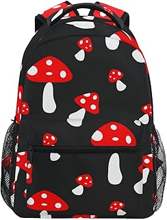 Krafig Mushroom Watercolor Boys Girls Kids School Backpacks Bookbag, Elementary School Bag Travel Backpack Daypack