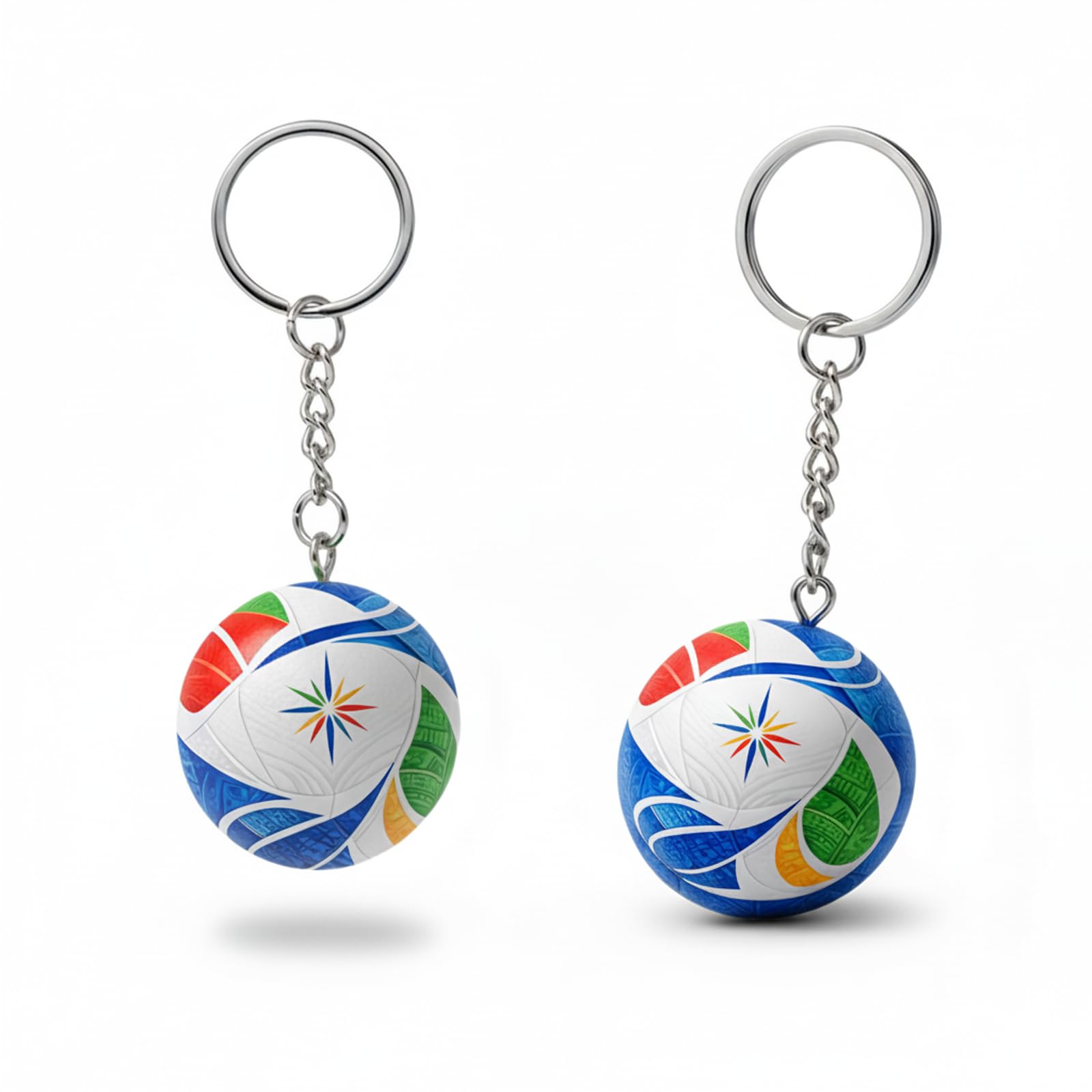 Aurblyn Boys White 2Pcs 1:1 Reissue World Cup Football 2026 Keyring Football Gifts For Girls Host Country Mini Flags For Match Day Decorations Accessories Sports Enthusiasts Friend Husband Car Key