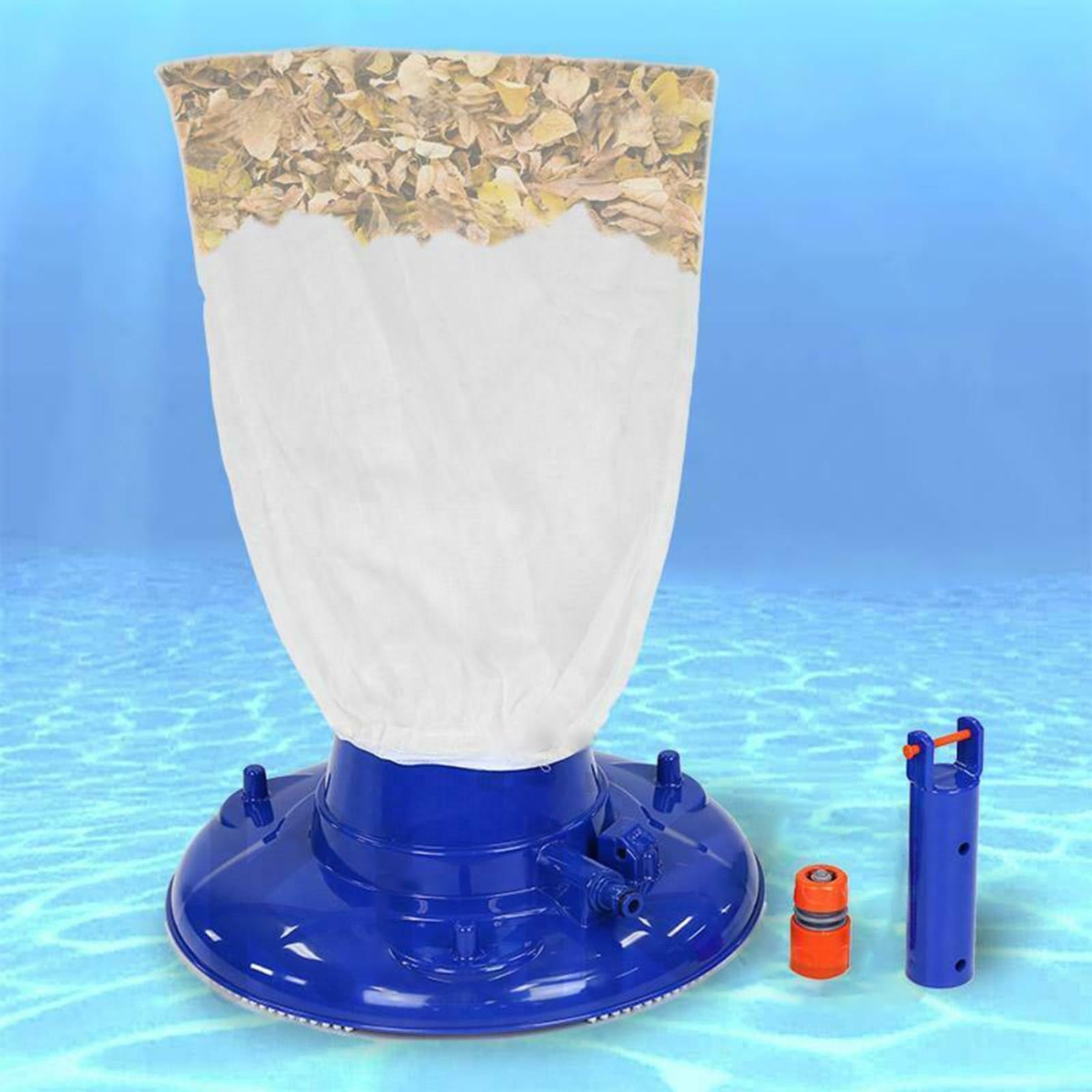 Venturi - Pulitore per piscina per foglie e sporcizia, con attacco per tubo da giardino, sacchetto filtro e spazzole inclusi, per vinile e cemento, 42 x 39 cm