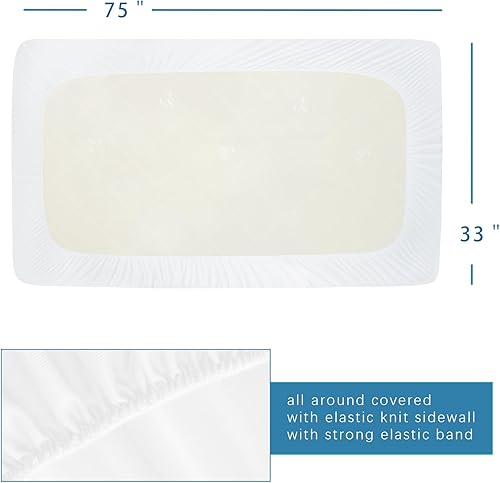 Miniatura 2 de Funda protectora de colchón impermeable para litera de caravana, 75 x 33 pulgadas, para cunasofá cama, cama individual estrecha, protector de