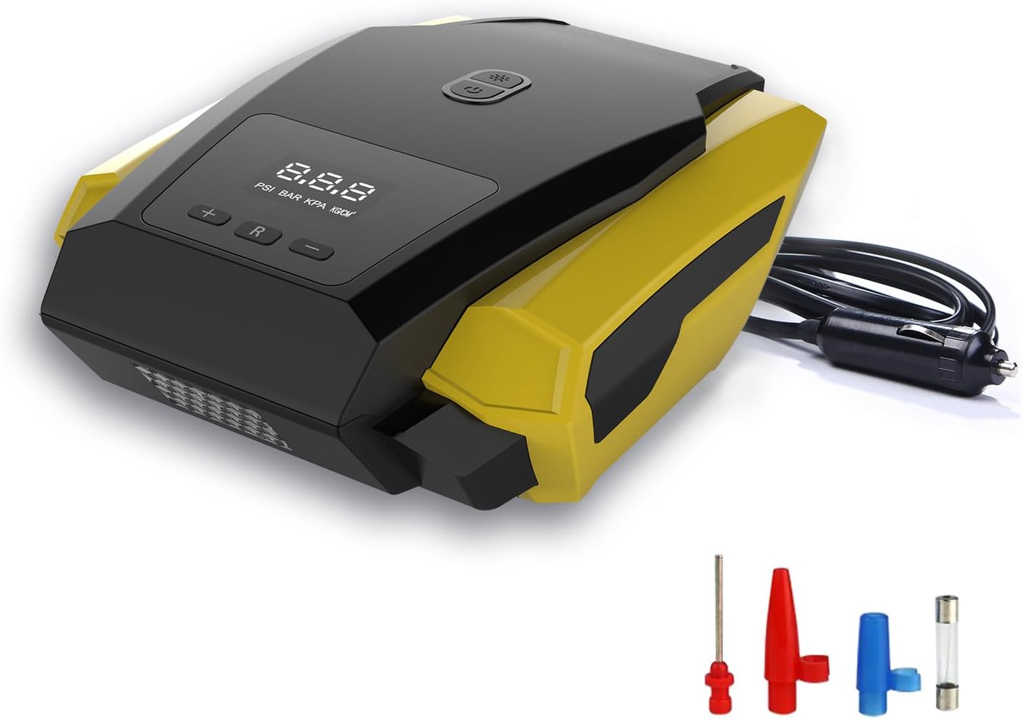 Portable Car Air Compressor,12V 150PSI Auto Digital Air Pump with LED Emergency Flashlight and Tire Pressure Monitoring for Car/SUV/Ball/Bike/Airbed/Motorcycle and Other Tire Inflator(Dual Cylinder)