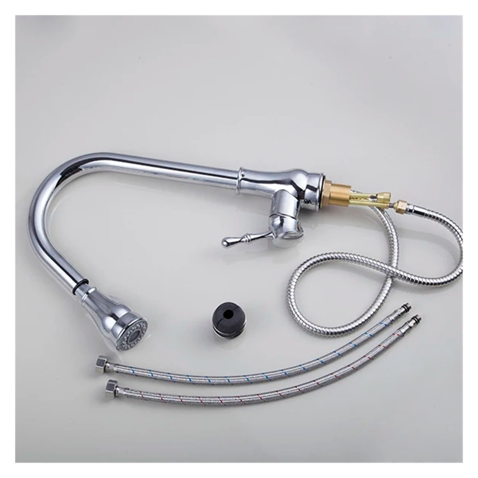 TAPS Piastra oro Cromo in ottone girevole estrazione 2 funzioni spray da cucina a montaggio morso di lavaggio per lavacasina lavello del vaso di lavandino, rubinetto inossidabile Beauty Comes