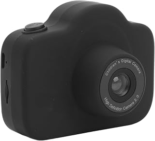 Câmera de alta definição com tela IPS transparente para tirar fotos engraçadas ABS e silicone, longa vida útil da bateria, HD de 20 MP, tela IPS de 2 polegadas, câmera de selfie, capa segura, bateria de 400 mAh, leitor de MP3