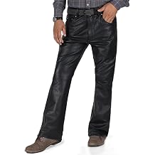 Laverapelle Mens Genuine Lambskin Leather Pants Black, Leather Jeans - 2304004