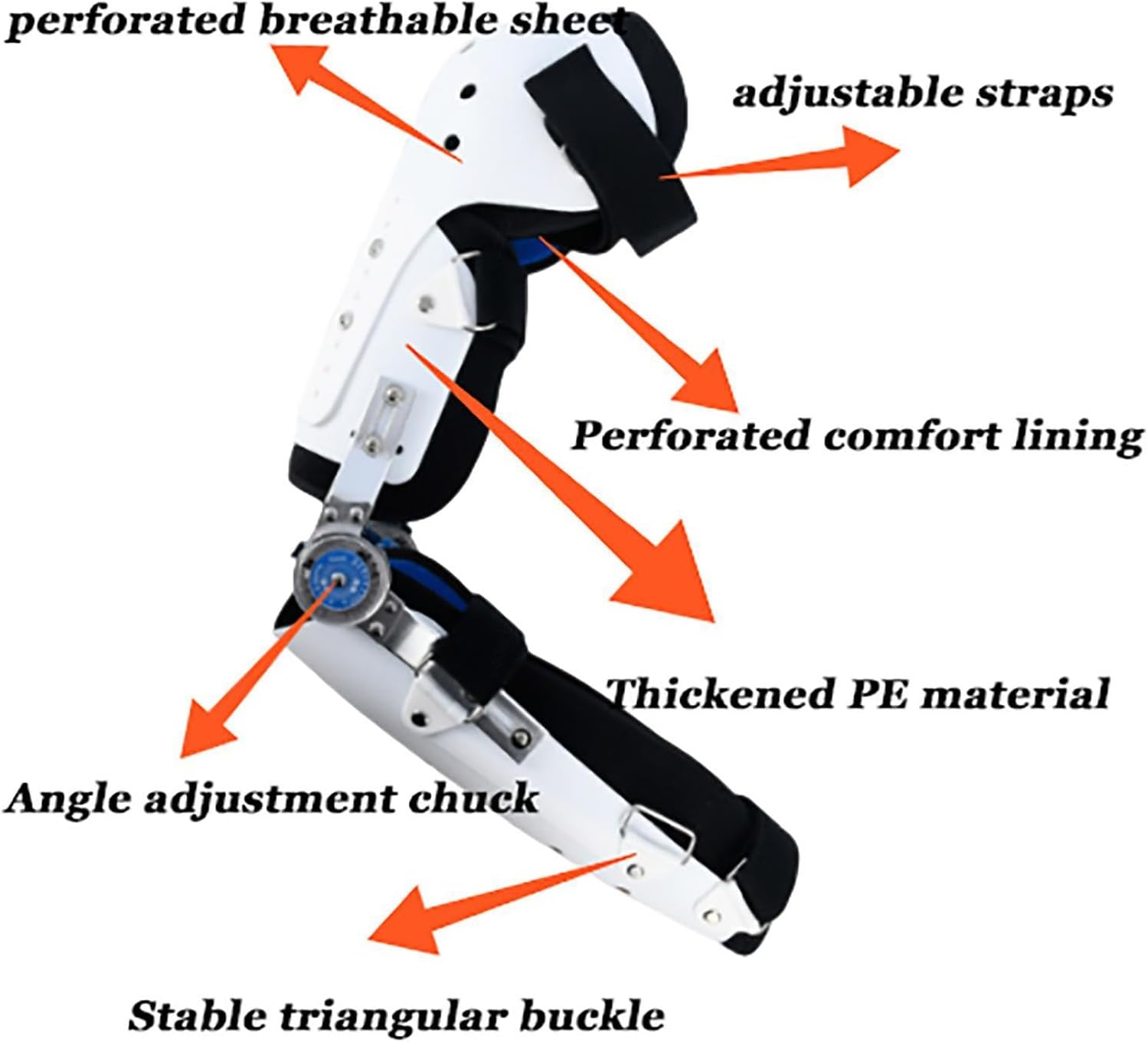ROM Hinged Elbow Brace,Adjustable Post Op Arm Orthosis Injury Recovery Support,Cubital Tunnel Syndrome,Night Elbow Splint for Men Women,Right