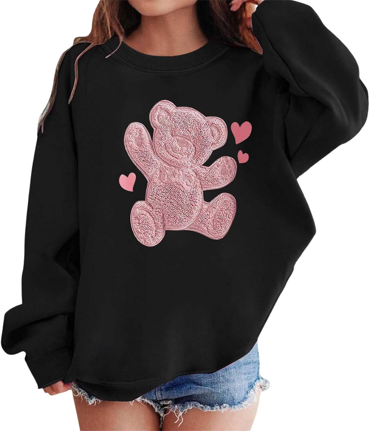 Sweatshirts For Teen Girls Long Sleeve Crewneck Print Pullover Tops Unisex Youth Cute Back To School Clothes For Casual Wear