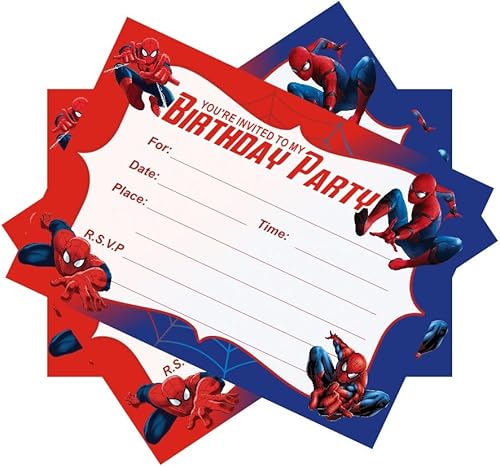 Miniatura 5 de 24 piezas de invitaciones de fiesta de cumpleaños para niños, suministros de decoración (24 piezas) (1)