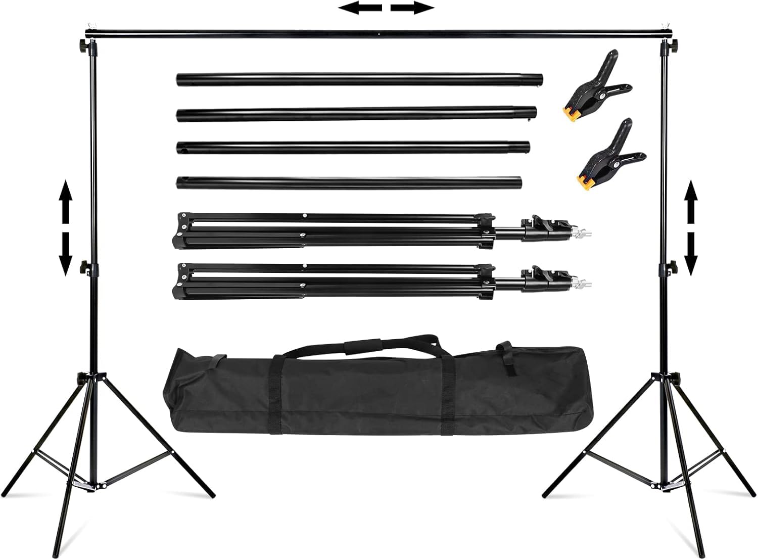 Trintion Support de Fond, 2x3m Support Fond Photo de Toile Réglable avec Sac de Transport Inclus, Convient pour Photographie, Diffusion en Direct, Mariage, etc.