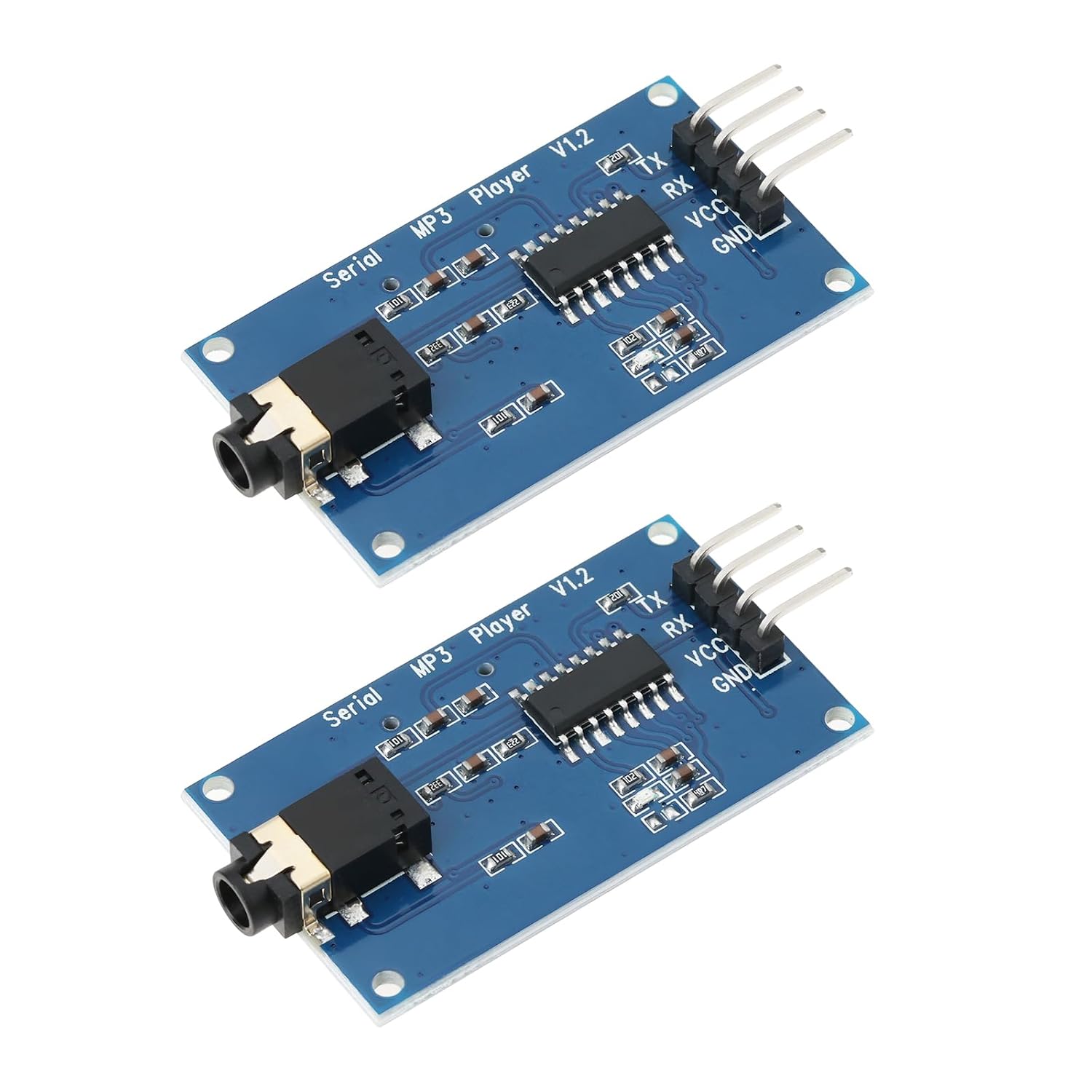 2Pcs DC 3.2-5.2V YX5300 UART TTL Serial Module MP3 Music Player Module Compatible with Ard-uino ARM AVR-