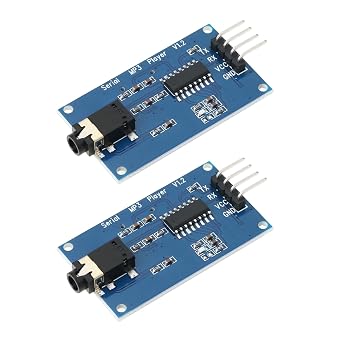 2Pcs DC 3.2-5.2V YX5300 UART TTL Serial Module MP3 Music Player Module Compatible with Ard-uino ARM AVR-
