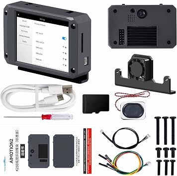 Yahboom K230 AI Development Board 1.6GHz High-Performance chip/2.4-inch Display/Open Source Robot Maker Python, Supports AI Visual Recognition CanMV Sensor with Fixed Bracket