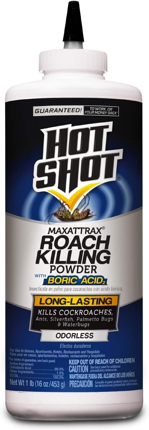 Hot Shot MaxAttrax Roach Killing Powder with Boric Acid, 1 Pound, 1 Pack