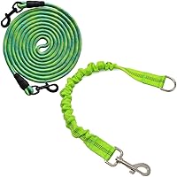 Vista 1 de BTINESFUL Cuerda de amarre para perro de 30 pies + extensión de correa elástica para perro