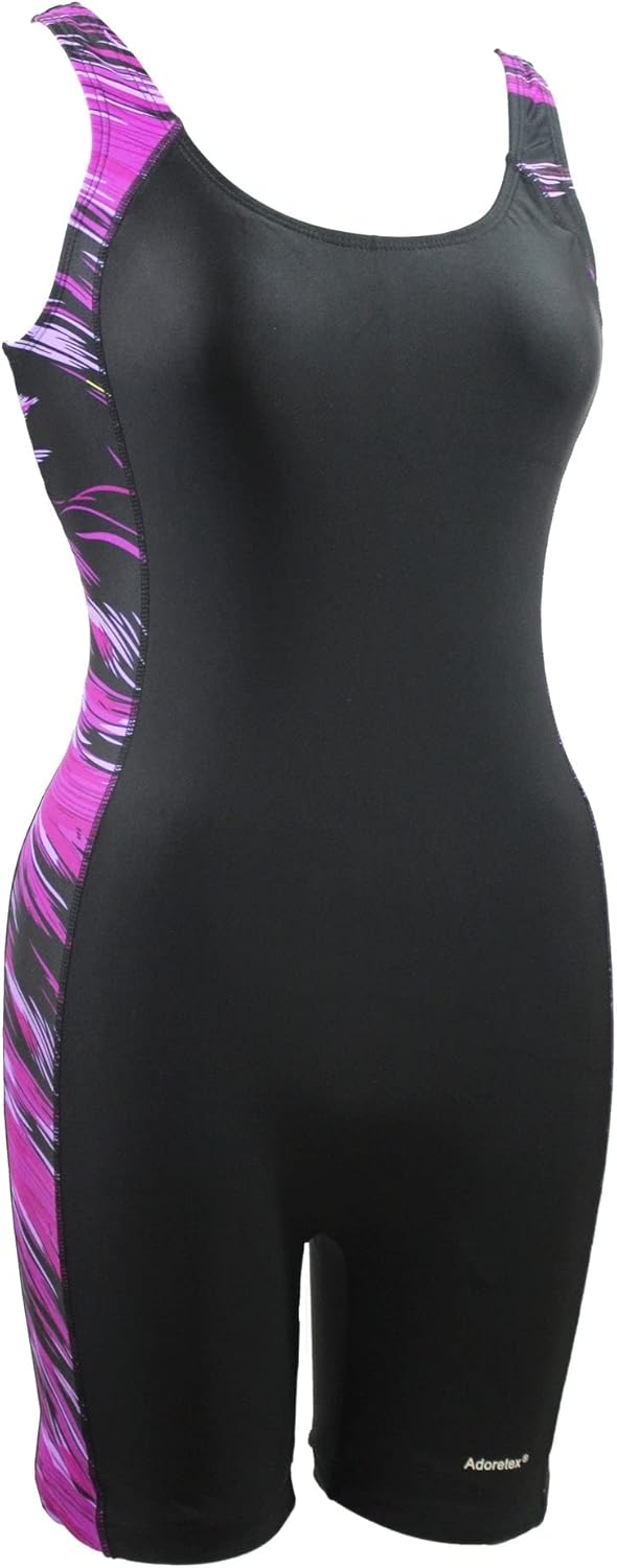 Adoretex Women's Scoop Back One Piece Water Aerobics Unitard Boyleg Swimsuit