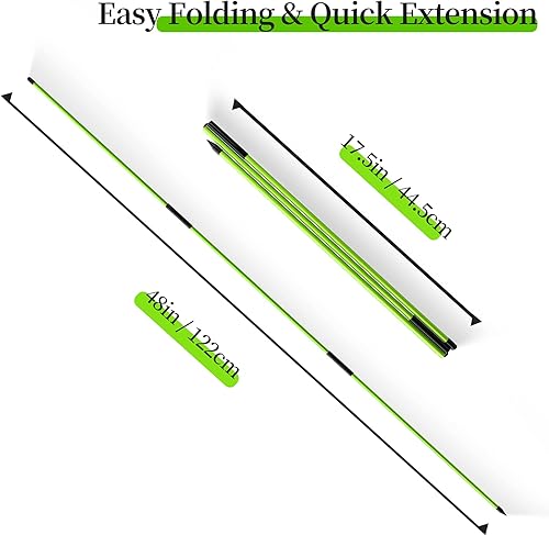 Miniatura 9 de MoKo Barra de alineación de golf, 2 juegos de varillas de alineación de golf, barra de alineación plegable de 48 pulgadas, ayuda de entrenamiento de