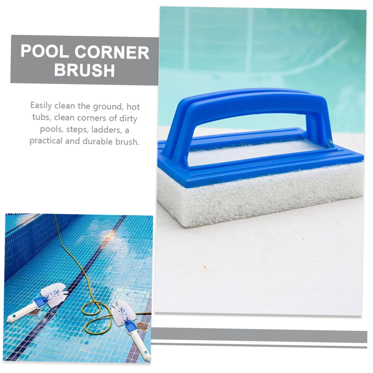 Cepillo para Piscina y Azulejos 2 Cepillos De Limpieza Duradero y Fácil De Usar