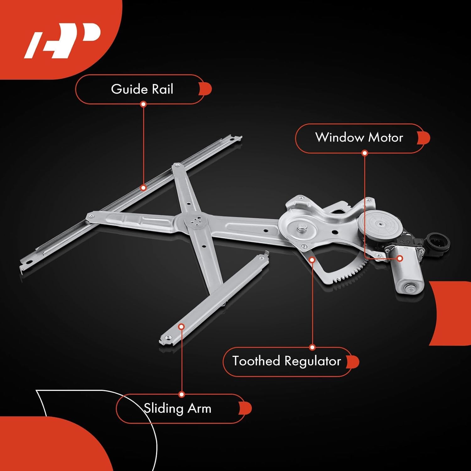 A-Premium Power Window Regulator with 6-Blade Connector Motor Front Passenger Side Compatible with Toyota Corolla 2014-2019, Highlander 2014-2019, Tacoma 2016-2021