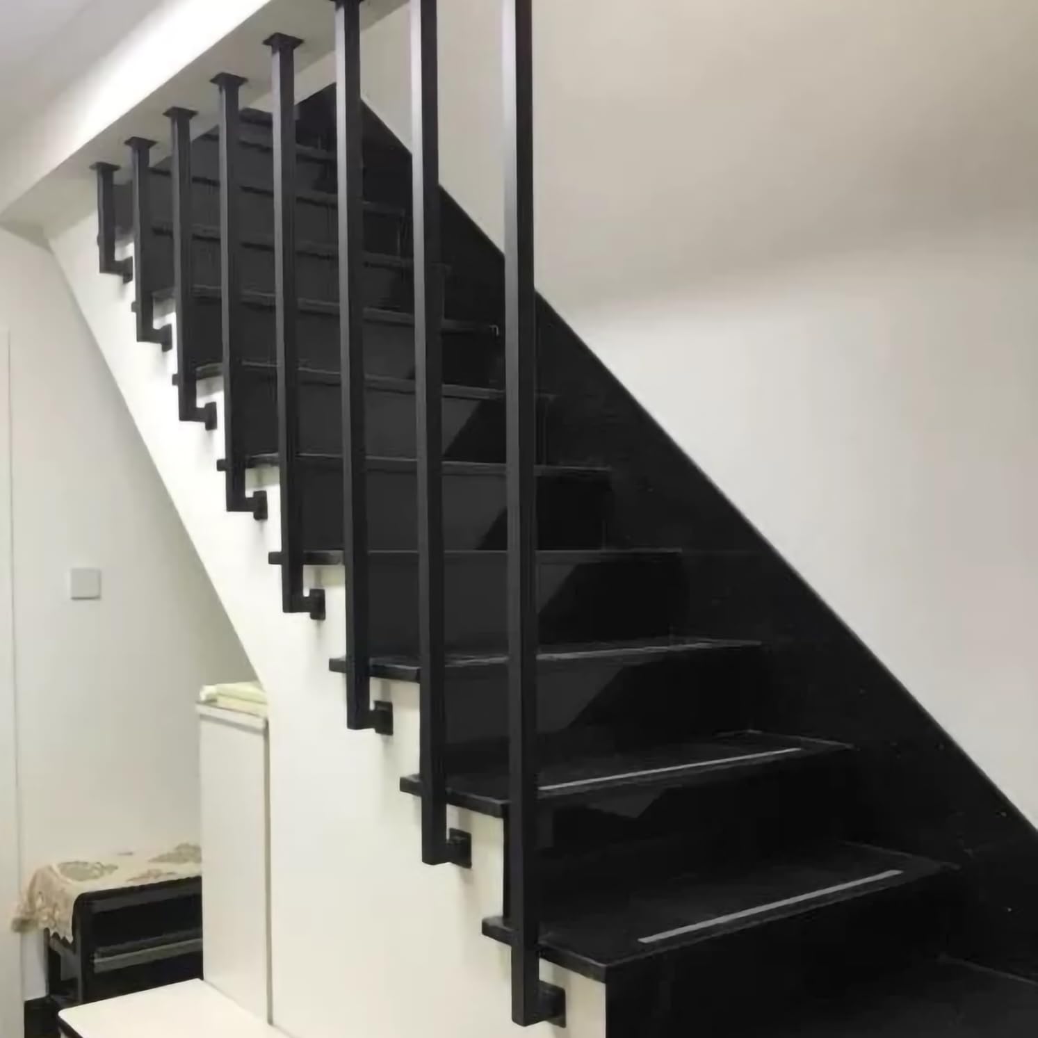 YUDE Ringhiera per Scale Interne, DIY Corrimano per Scale Interne Corrimano per Scale in Ferro Battuto Ringhiera per Scale a Forma di L per Soffitta, Interni Villa e Appartamento