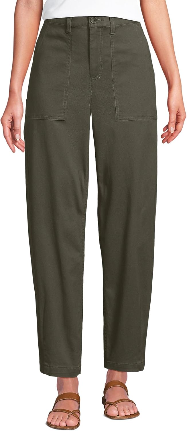 Lands' End Women's High Rise Barrel Leg Chino Pants