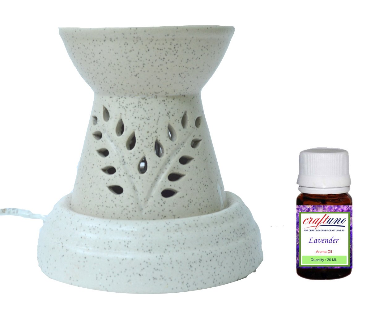 Brûleur d'huile aromatique électrique céramique anti stress avec lavande