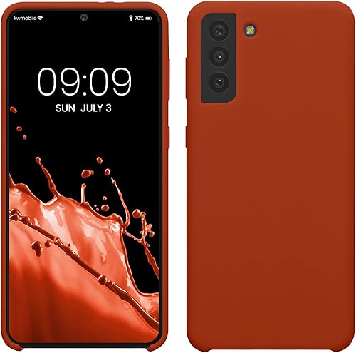 Miniatura 103 de kwmobile Funda Compatible con Samsung Galaxy S22 - Funda de teléfono de silicona TPU con acabado suave - Rojo Ruibarbo Piedra antigua,Azul