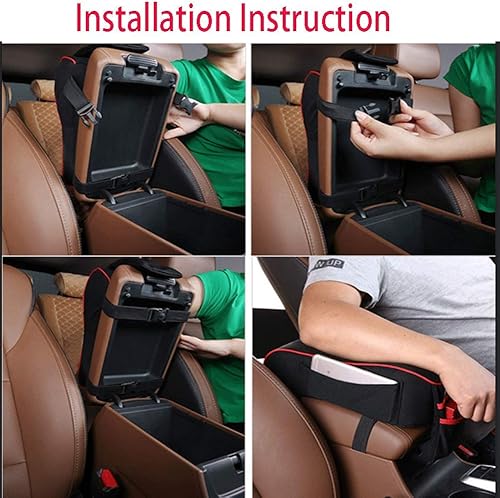 Miniatura 6 de QINU Almohada para reposabrazos de consola central de automóvil, cojín de espuma viscoelástica para reposabrazos de automóvil con soporte para