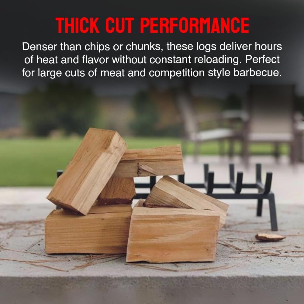 Smoking Wood Mini Splits, 6-Inch Firewood Logs, Naturally-Cured Cherry Hardwood for Wood-Fired Ovens, Smokers, BBQ & Charcoal Grills, USA Made, 12-17 lbs., 800 Cubic Inches
