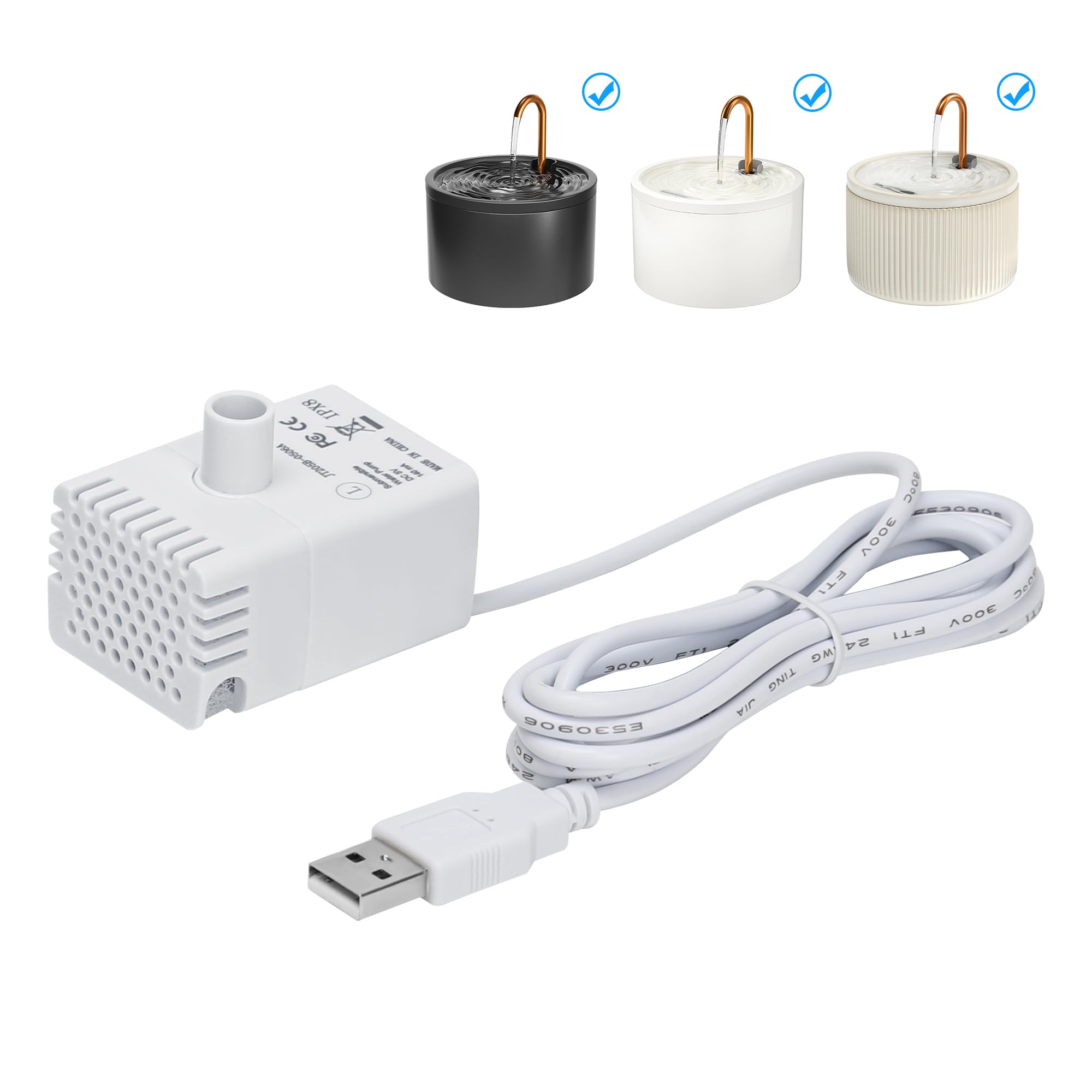 MISFANS Cat Fountain Water Pump – Quiet, Durable & Energy-Saving, Compatible with Keimi Water Fountain, Easy to Clean