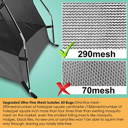 Mosquito Net Tent Mesh For Camping Traveling Mosquito Net (Tiger Orange+Dove Grey-210Cm X 100Cm) #TOP1