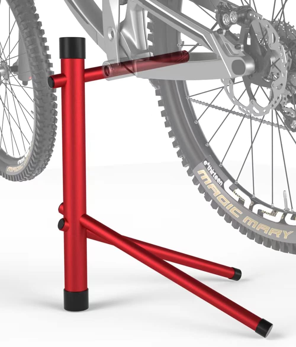 Bike Storage Rack, Floor Bike Parking Storage Stand, Thru Axle Aluminum Alloy Bicycle Stand for Indoor & Outdoor Parking, Garage Parking, and Repair, Max Capacity 44lbs (Red)