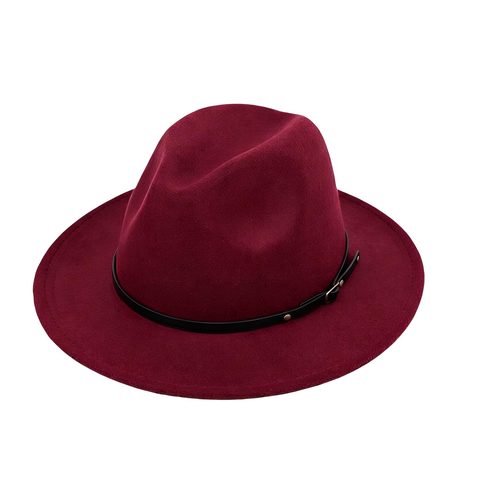 Chapeau Fedora unisexe à large bord avec boucle de ceinture réglable classique Panama Église Chapeau pour homme et femme