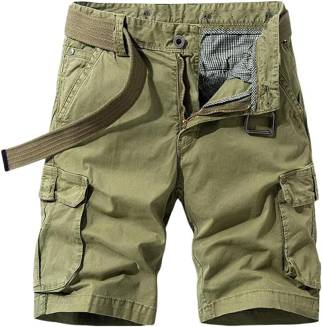 Men's Summer Cargo Shorts Cotton Beach Multi Pocket Spring Casual
