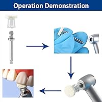 Vista 6 de Disco impregnado de pasta de pulido dental, pulidora dental Rueda de pulido Disco de acabado de fieltro con mandril para herramienta de odontología