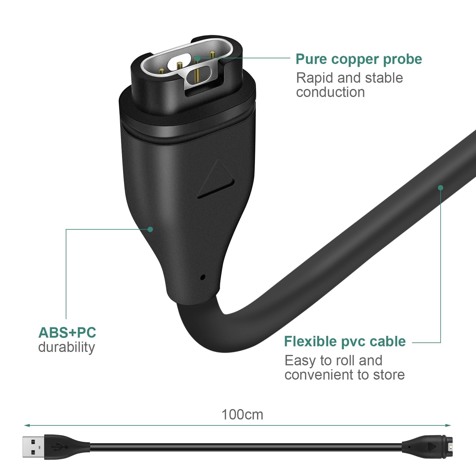 AXFEE Ładowarka kompatybilna z bransoletką Garmin, kabel do ładowania USB, zapasowy zegarek, adapter do ładowania, kompatybilna z Garmin Fenix 7 7S 7X, 6 6S 6X, Fenix 5 5S 5X