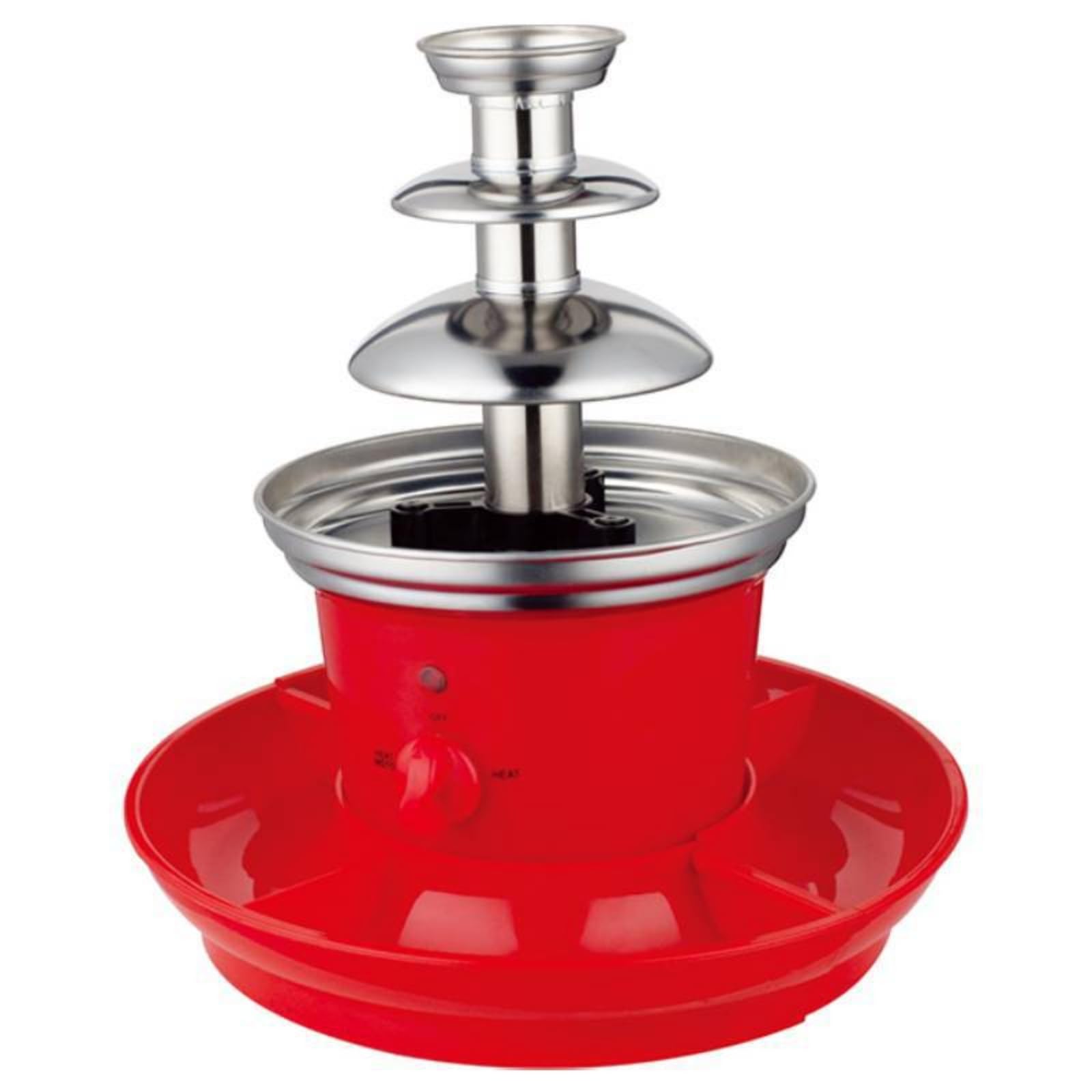 Built-in Tray Three-Tier Chocolate Fountain Stainless Steel Tiered Chocolate Fountain Glossy Dessert Appliance, Red, Us Plug-image-31