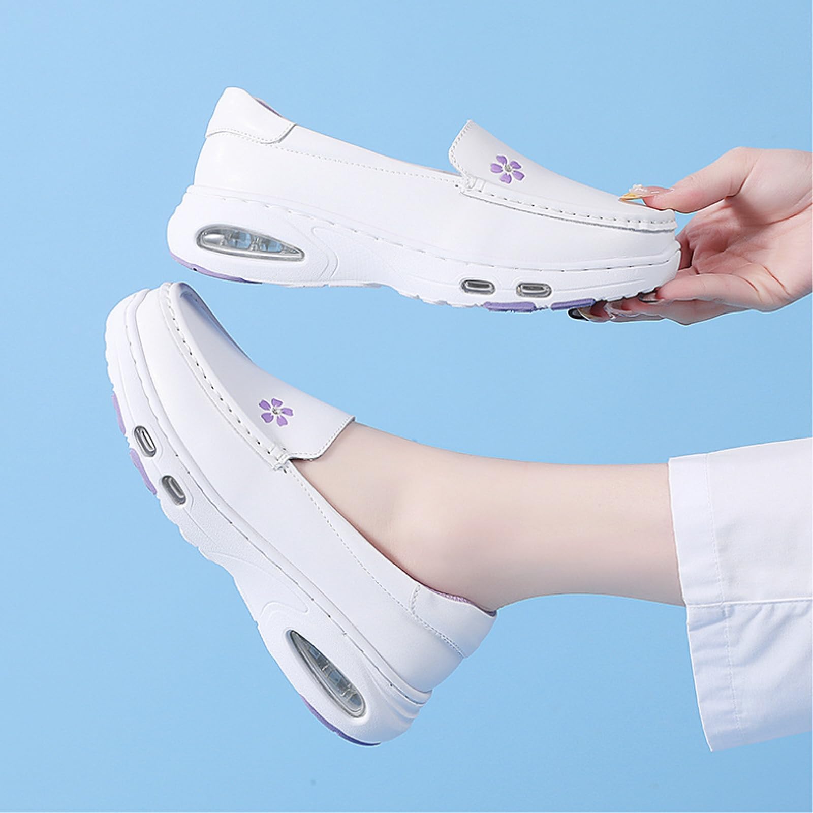 LVJMJ Damen-Schlupfschuhe mit gepolsterter Sohle, EVA-Plattform