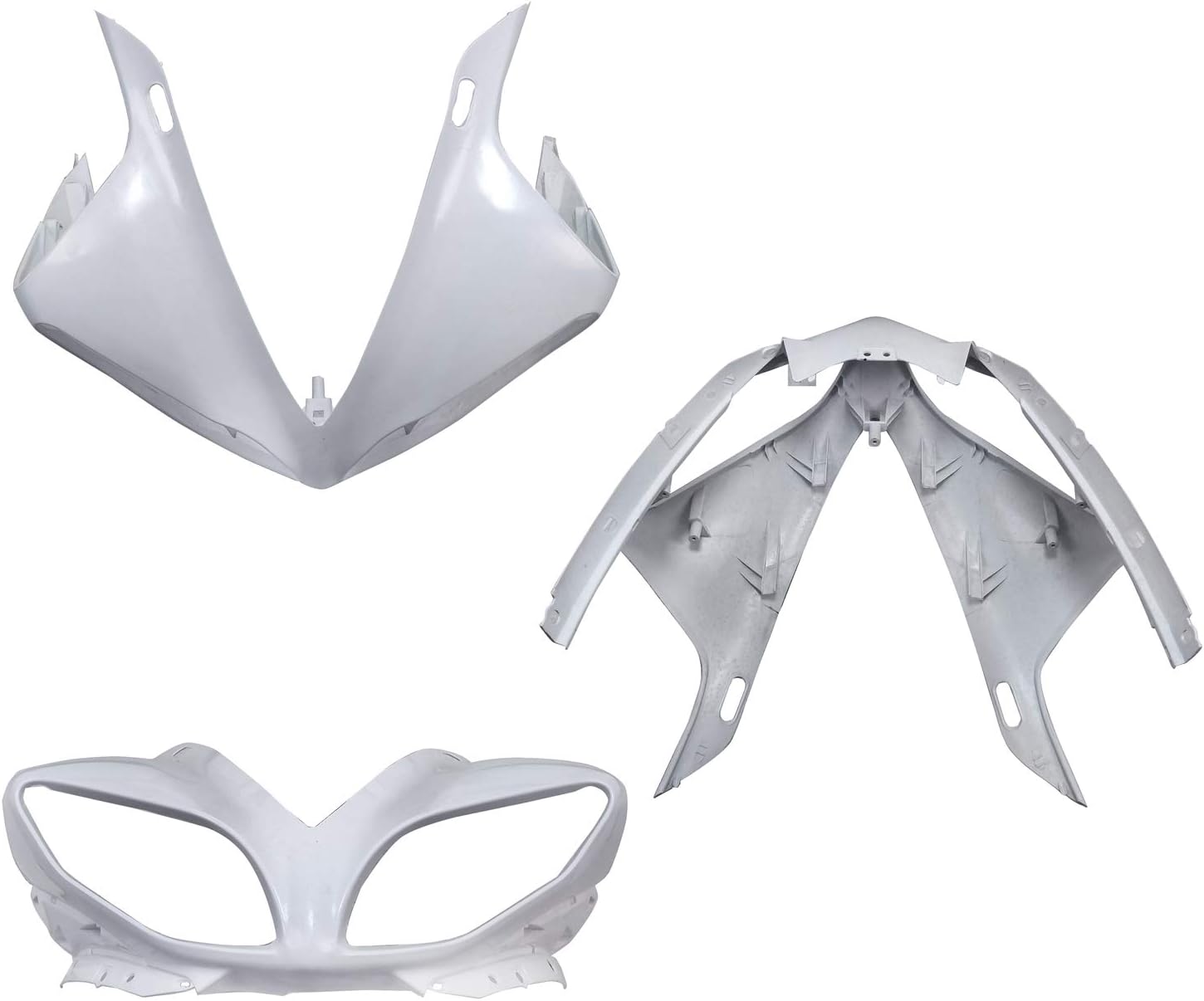 HTTMT- Unpainted Injection ABS Fairing BodyWork Compatible with YZF R1 YZF-R1 2009-2011 [P/N: Y1009-Unpaint White]