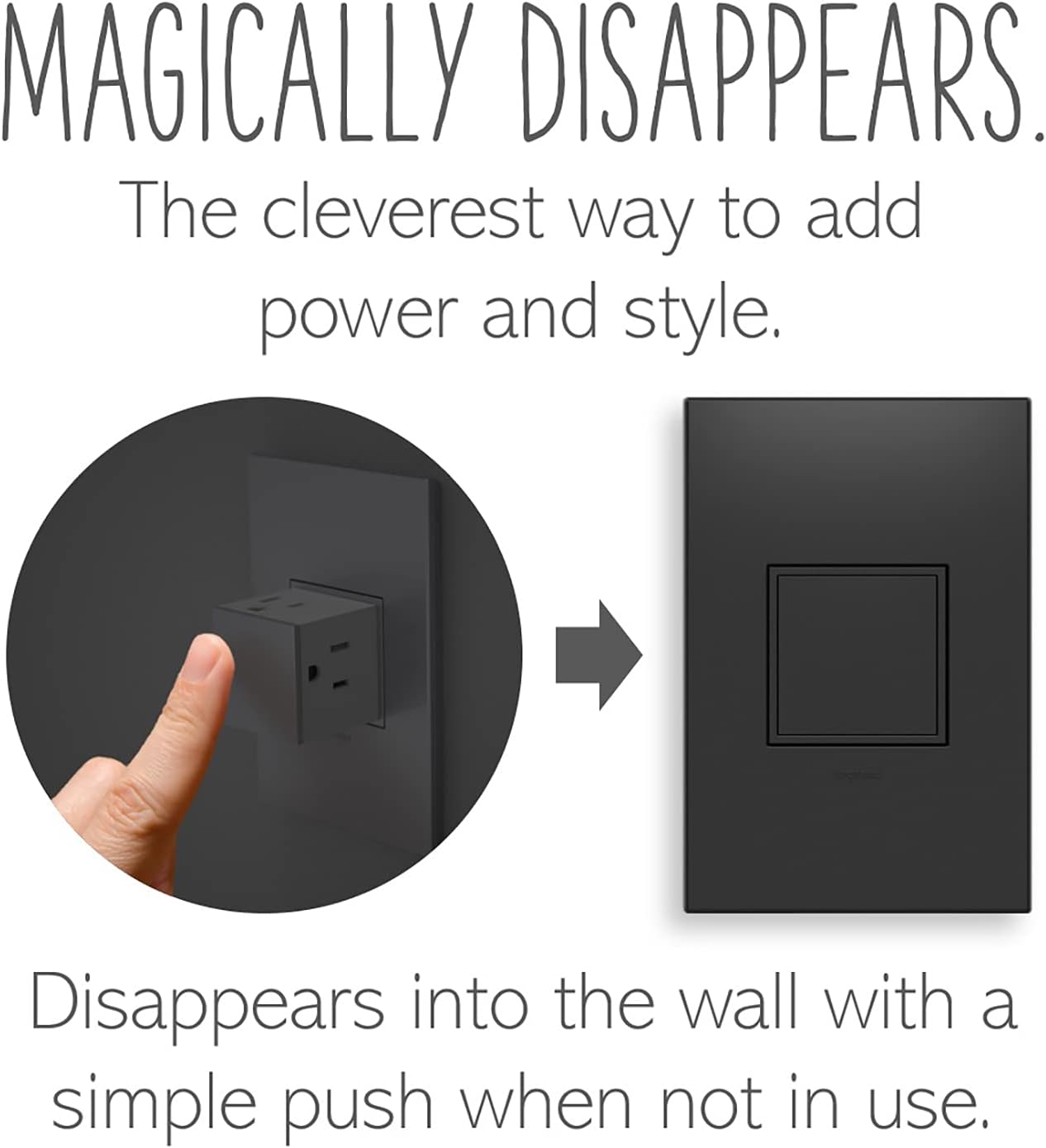 Legrand adorne 15 amp 1-Gang Pop-Out Outlet in Graphite with Matching Wall Plate, ARPTR151GG2WP